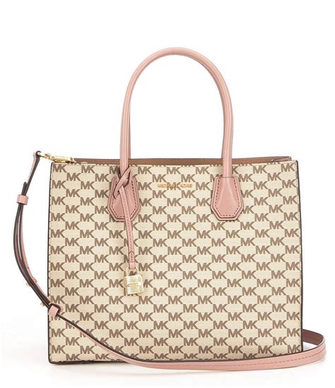 michael kors signature mercer large convertible tote|Michael Kors large signature tote.